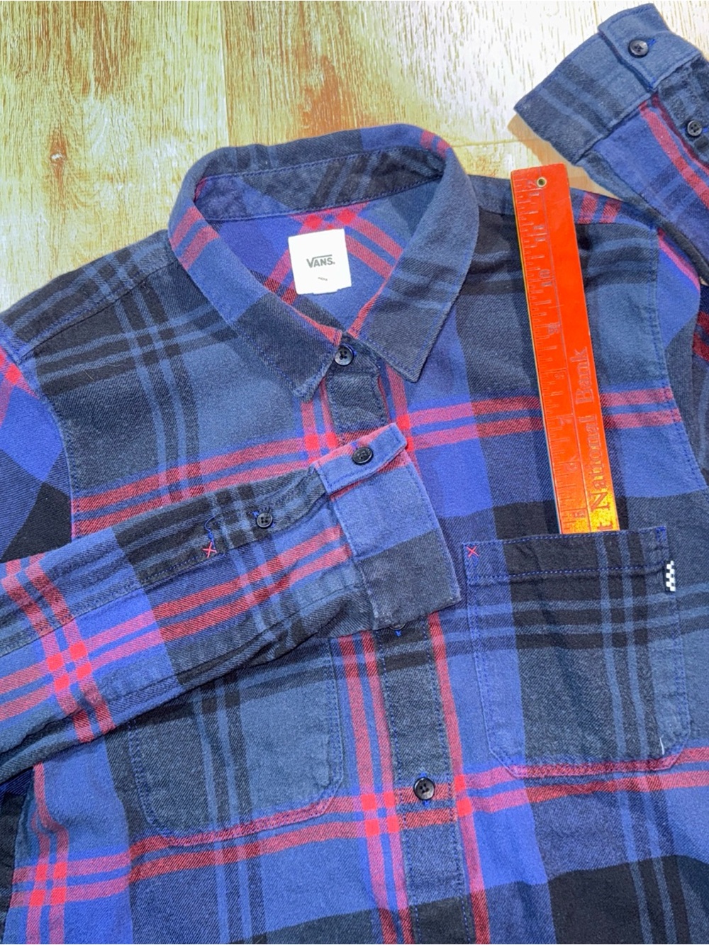 Vans Purple Soft Plaid Flannel Button Down Women Skater Off the Walls Polo sz S